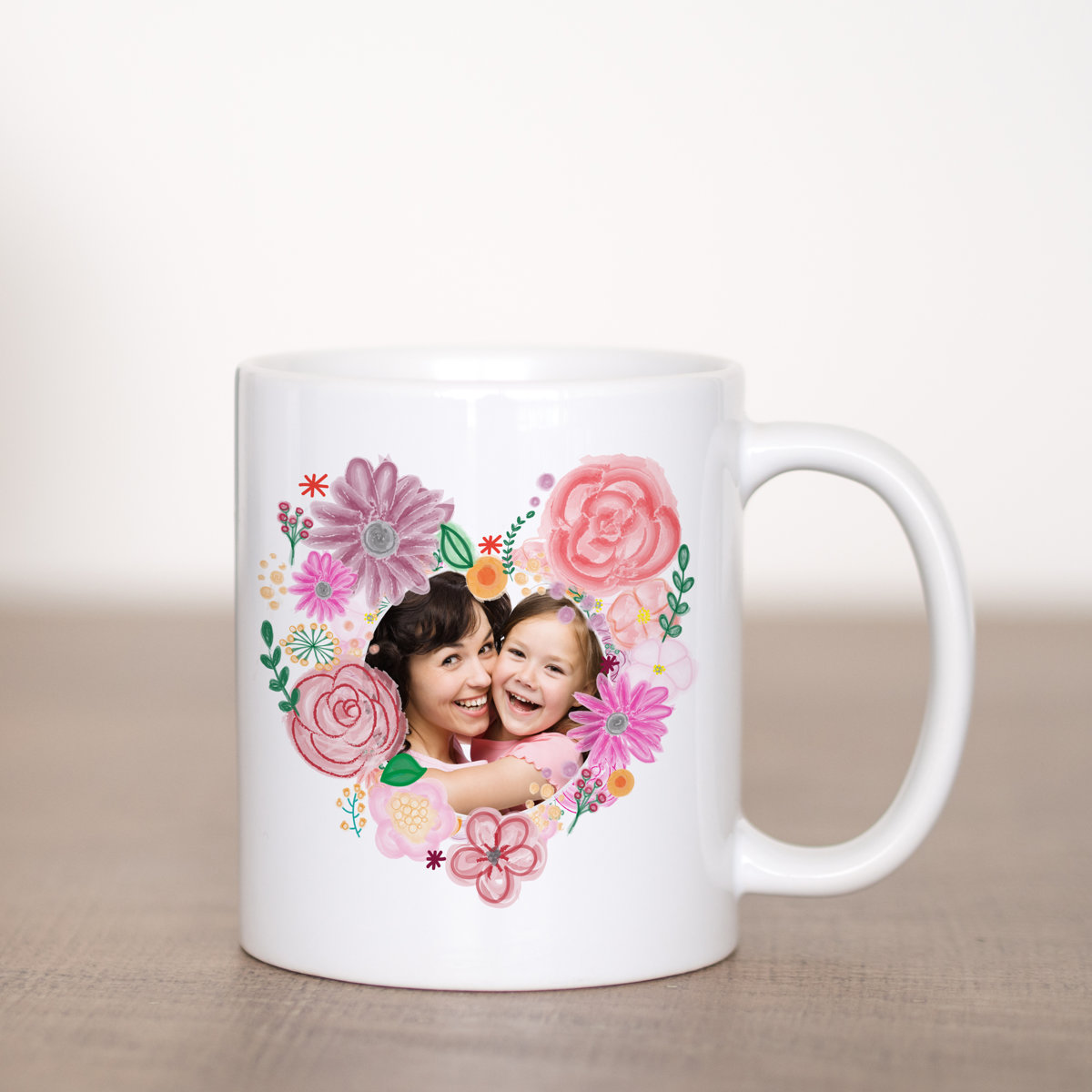 Floral Heart Mug Template